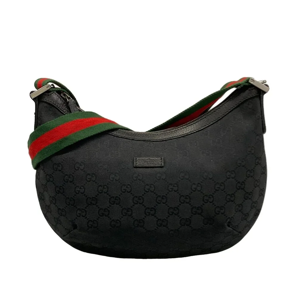 Gucci GG Pattern, Shelly (Web) Shoulder Bag 181092 Black Green Red Jacquard
